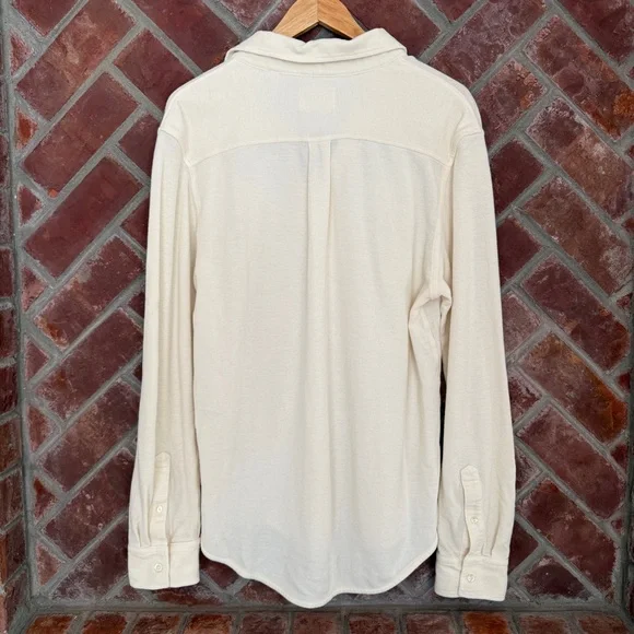 Billy Reid Shirt Women's Size Large Cream Long Sleeve Linen Blend Button Up - Picture 4 of 9